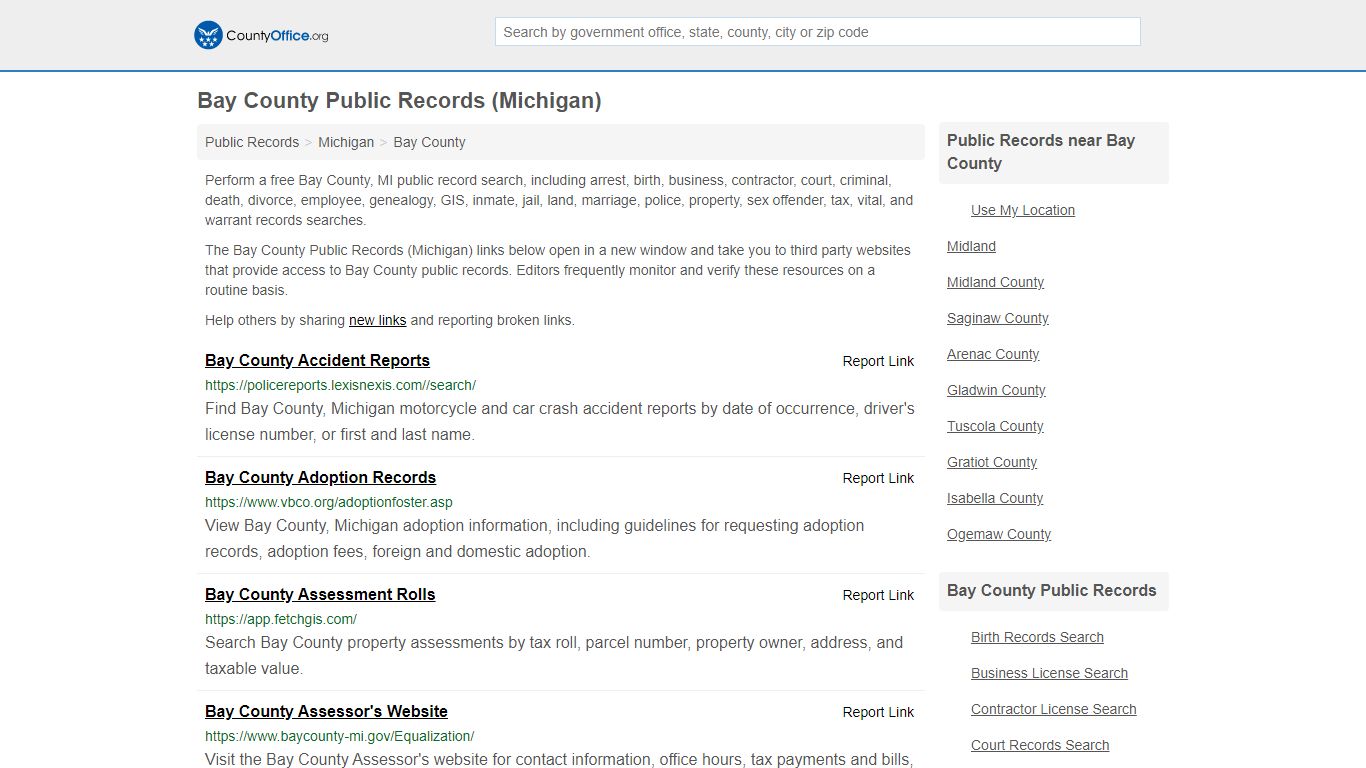 Public Records - Bay County, MI (Business, Criminal, GIS ...